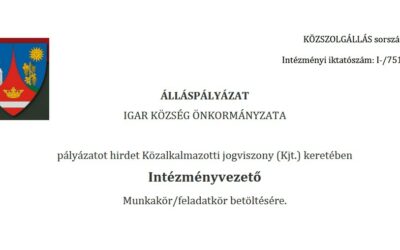 Intézményvezető álláspályázat